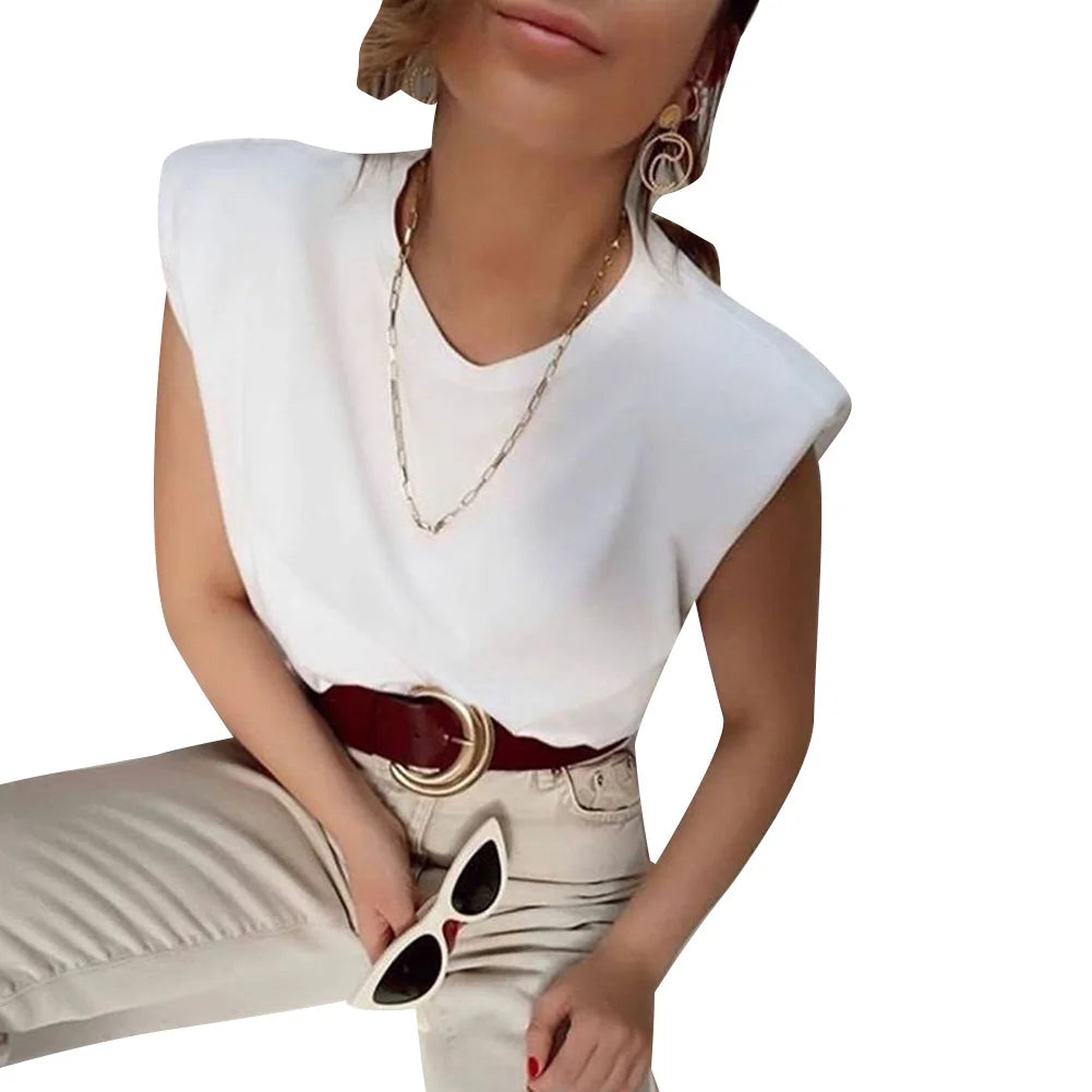 Venetia | Women's Extended Shoulder Sleeveless Relaxed Fit Top