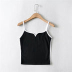 Ysolira | Women's Heart Neckline Contrast Trim Cami Corset Top