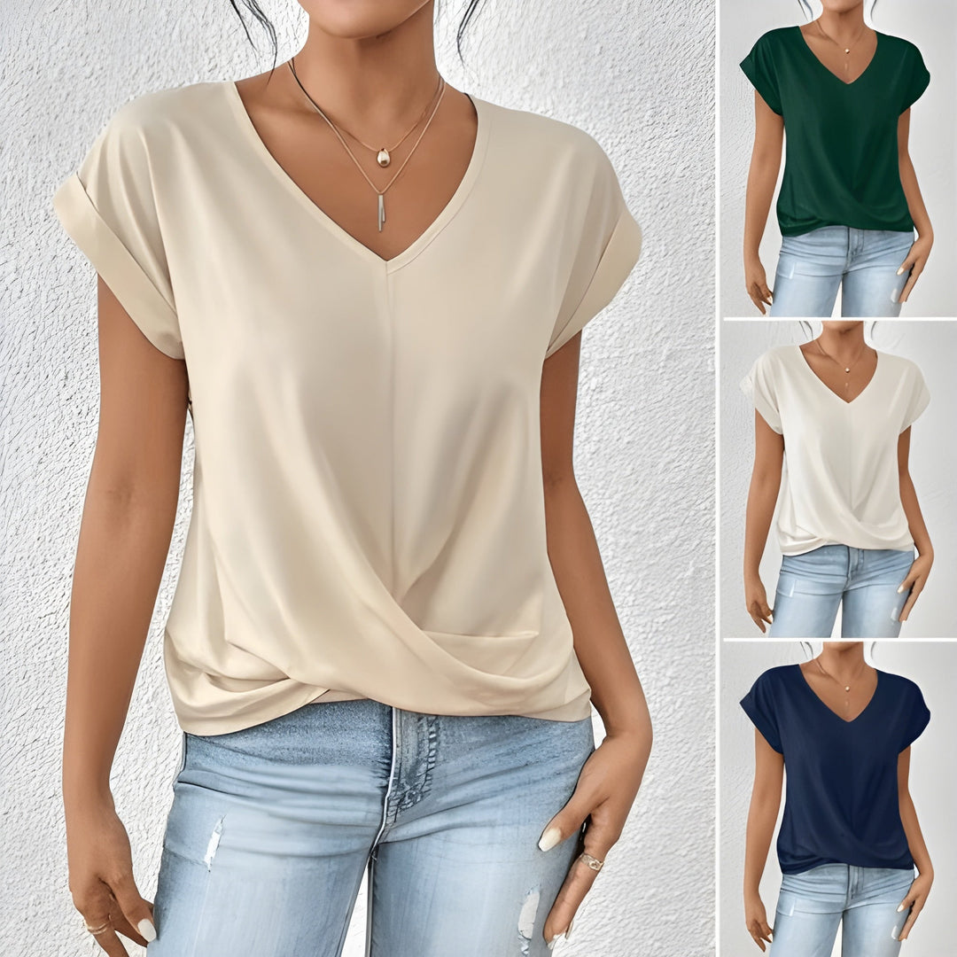 Grace & Jess | Twist Front V-Neck Top