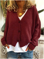 Shannon | Women's V-Neck Button Knit Cardigan
