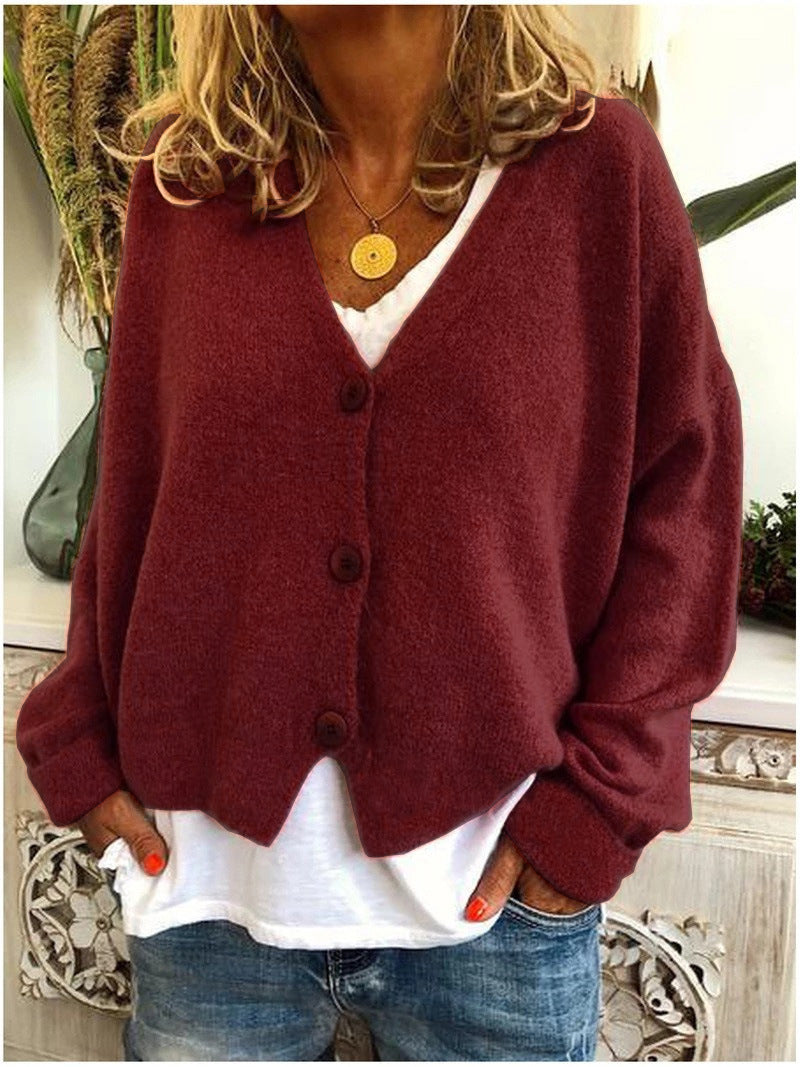 Shannon | Women's V-Neck Button Knit Cardigan