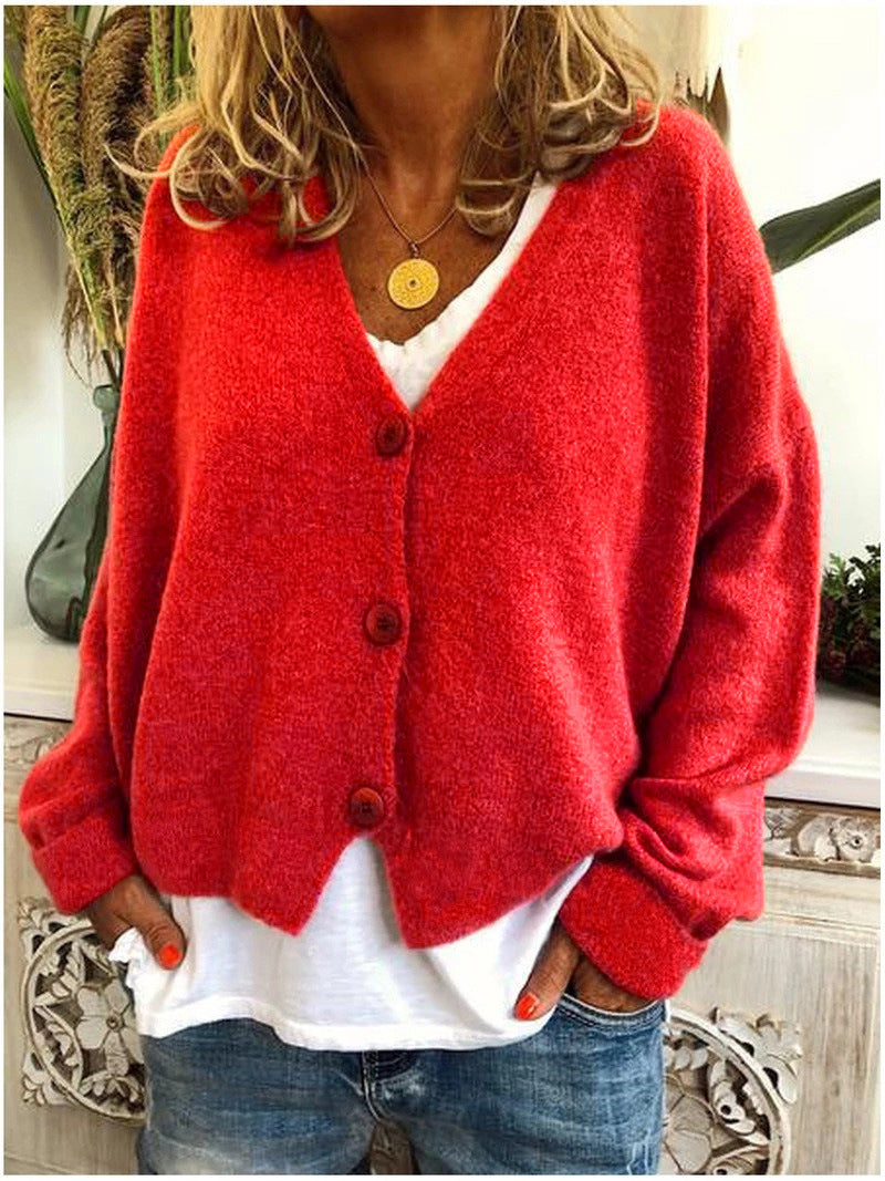 Shannon | Women's V-Neck Button Knit Cardigan