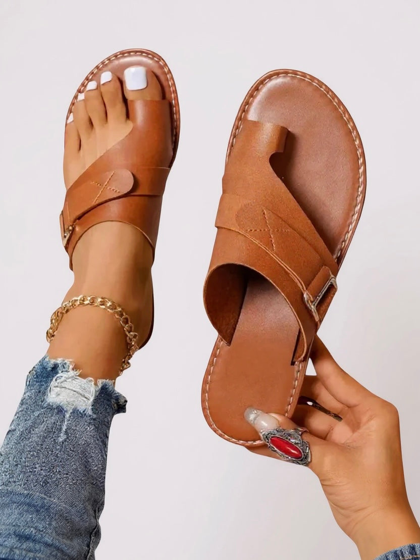 Thea | Women's Stylish Toe Support Sandals with Buckle Detail