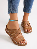 Tamsin | Women's Stylish Slide Sandals with Embroidered Detail