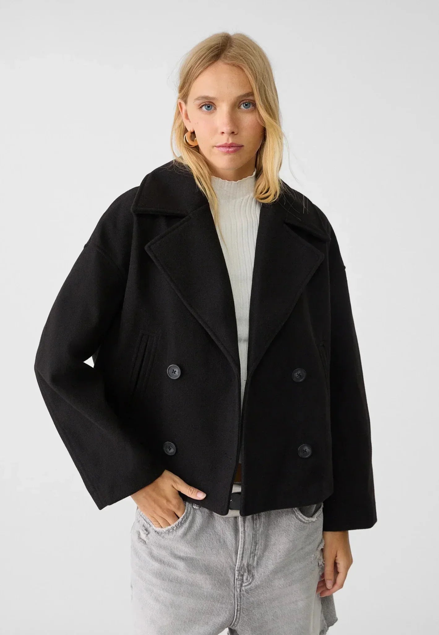 Delia | Women's Double-Breasted Cropped Jacket