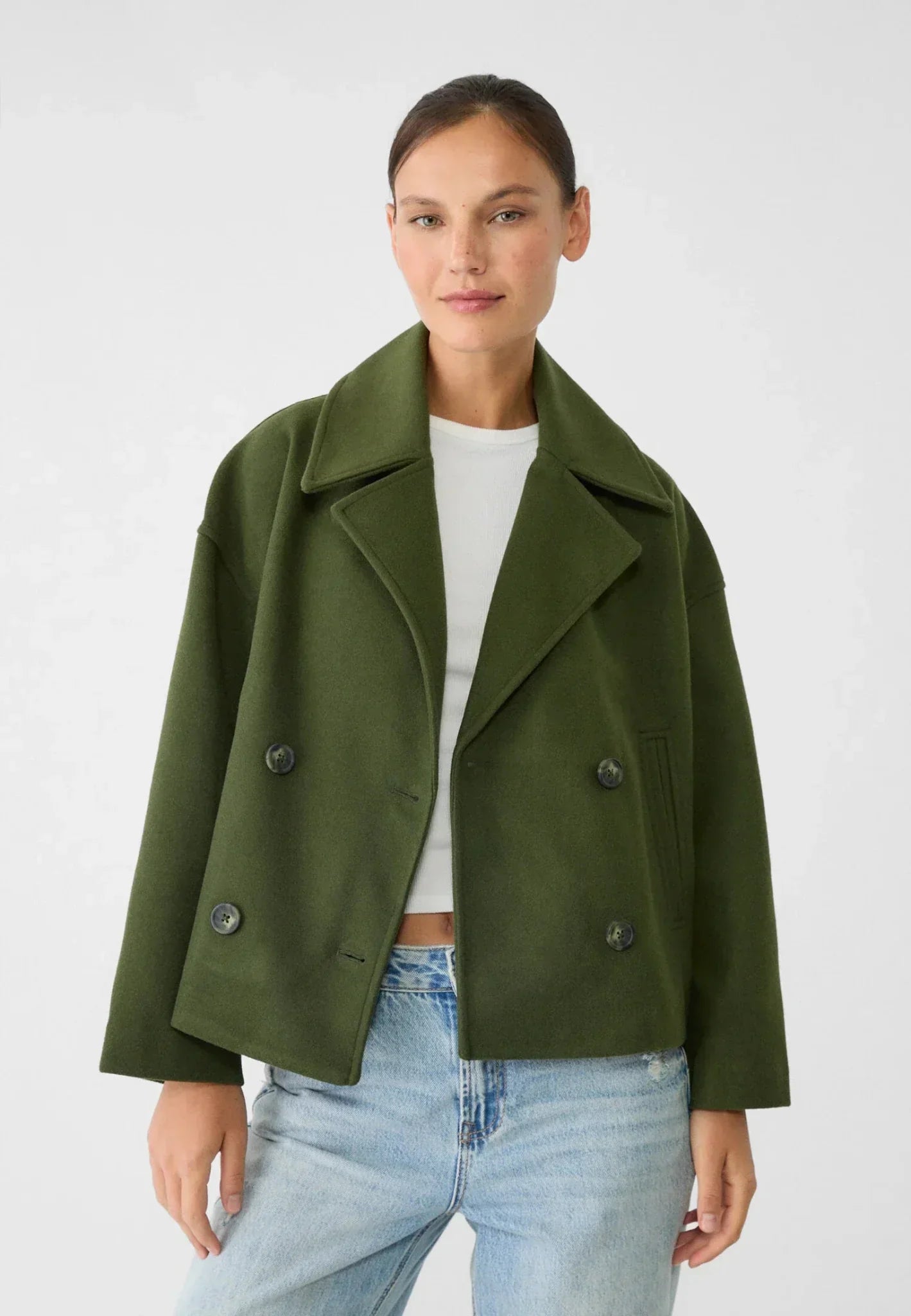Delia | Women's Double-Breasted Cropped Jacket