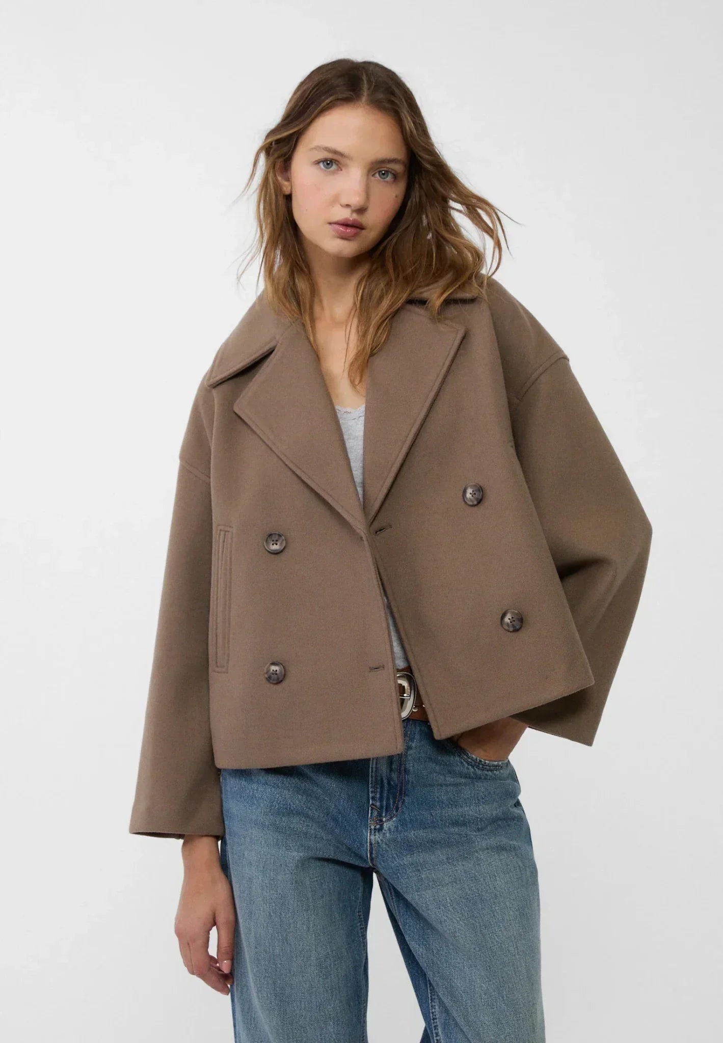 Delia | Women's Double-Breasted Cropped Jacket