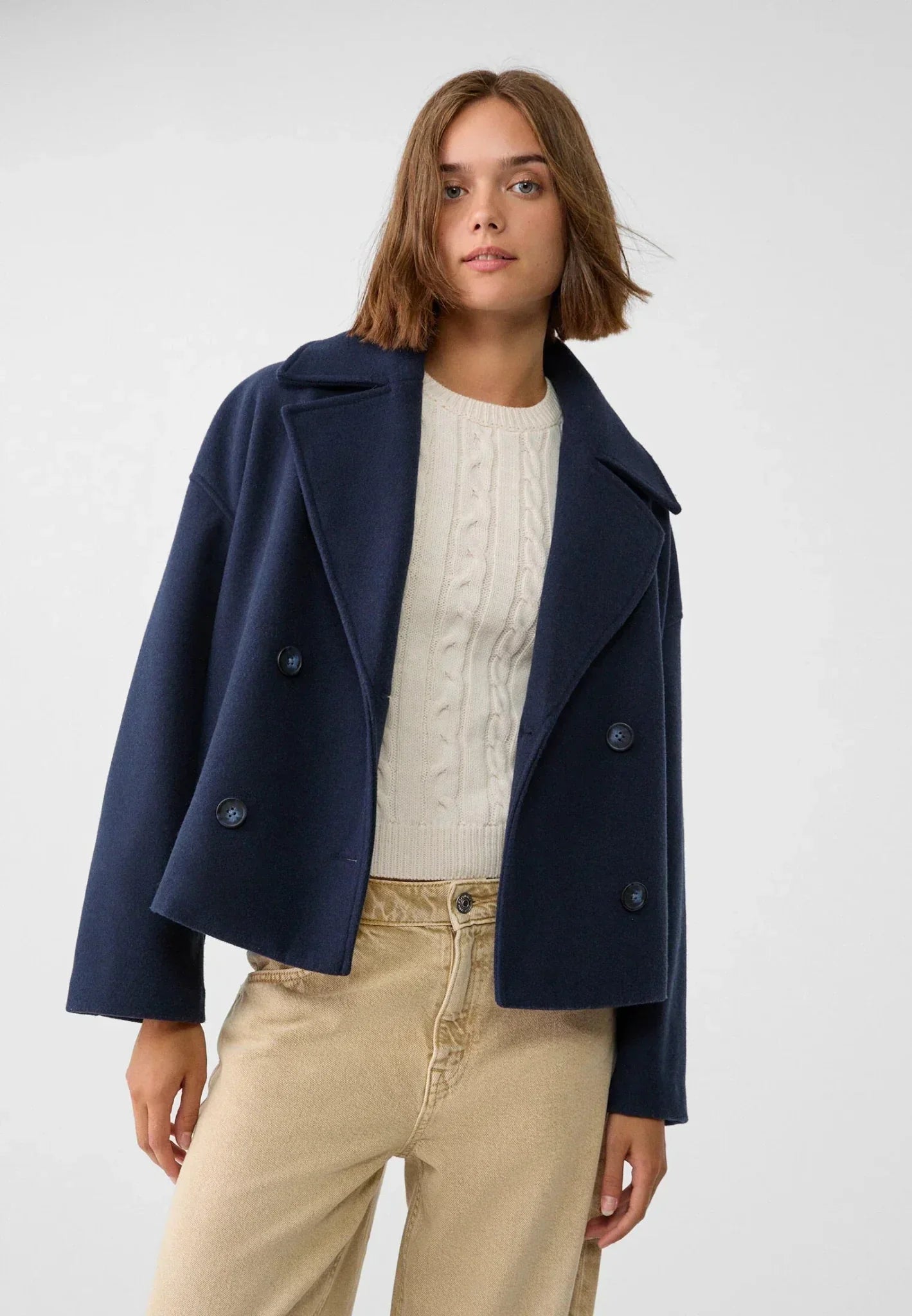 Delia | Women's Double-Breasted Cropped Jacket