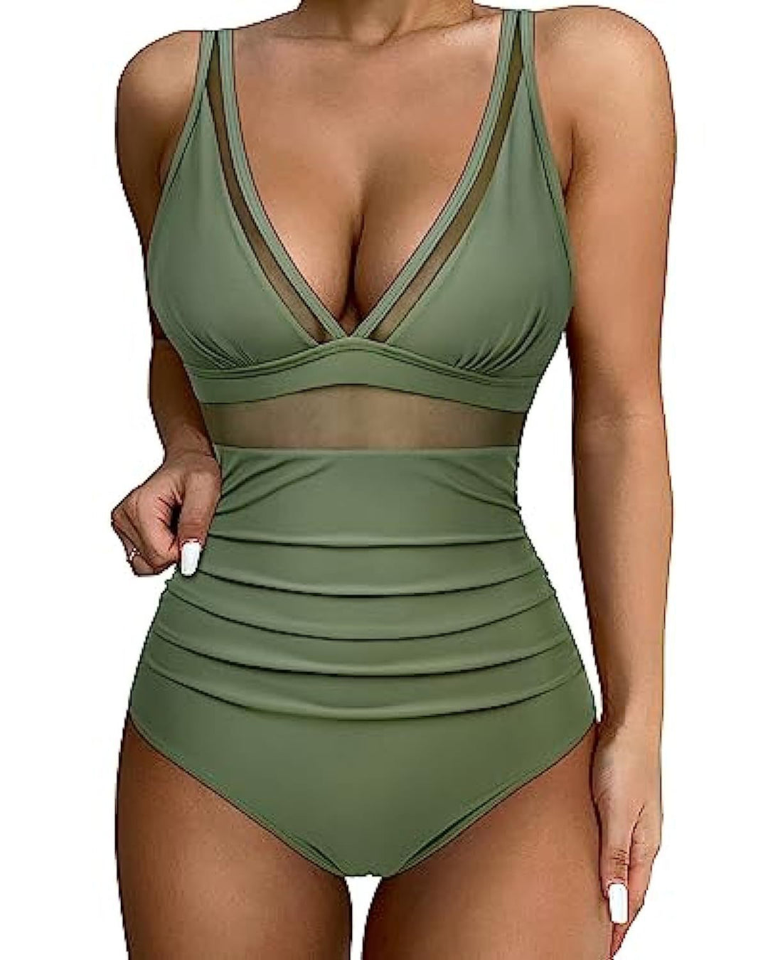 Waverly | Women's Mesh Panel High Waist One-Piece Swimsuit