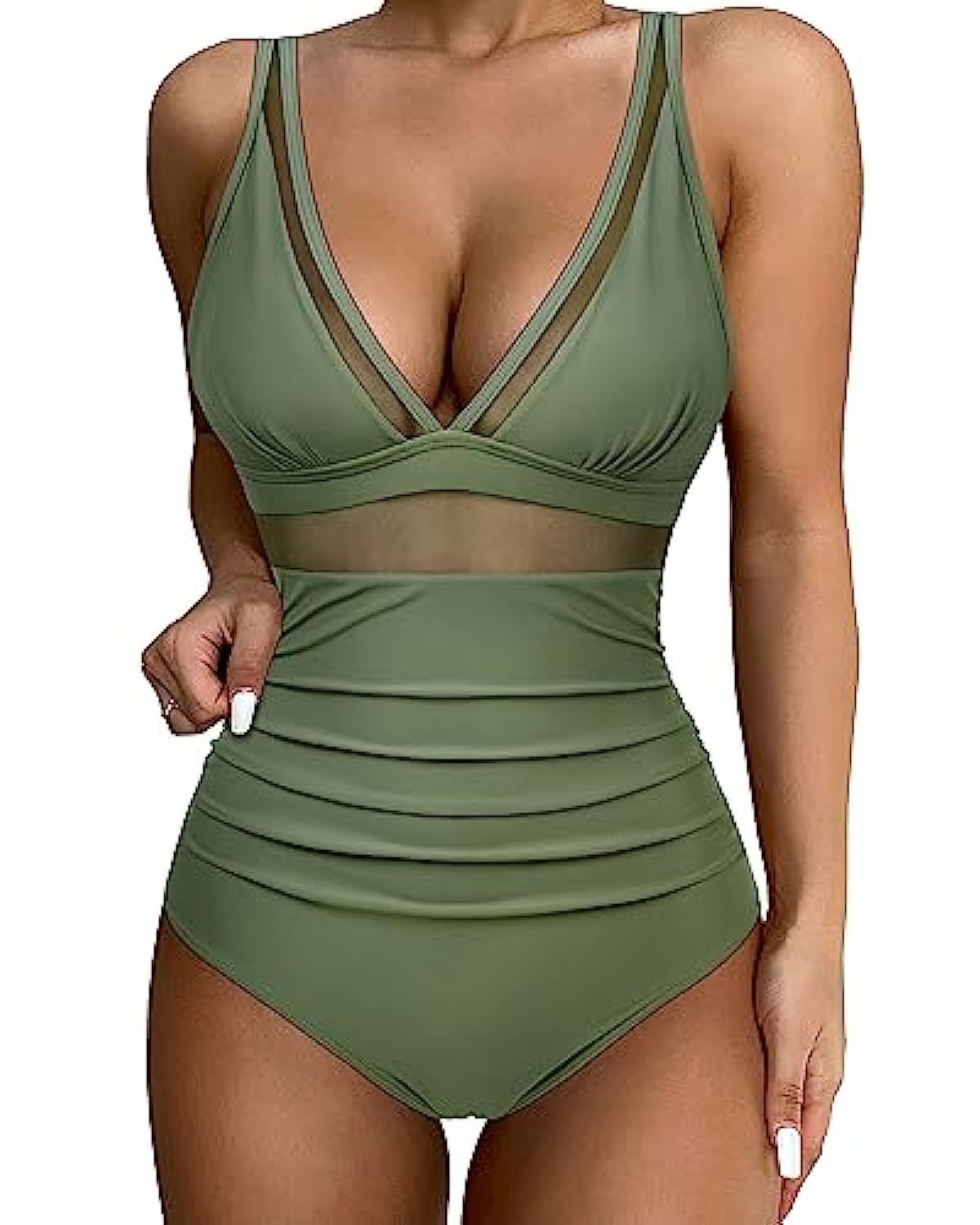 Waverly | Women's Mesh Panel High Waist One-Piece Swimsuit