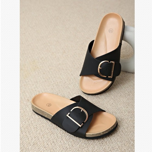 Niobe | Women's Buckle Strap Slip On Clogs