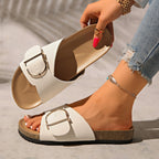 Isolde | Women's Casual Slide Sandals with Buckle Detail