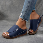 Mechtild | Women's Open Toe Wedge Support Slides