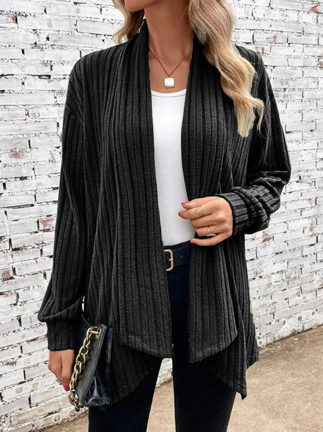 Grace & Jess | Ribbed Drape Cardigan
