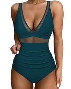 Waverly | Women's Mesh Panel High Waist One-Piece Swimsuit