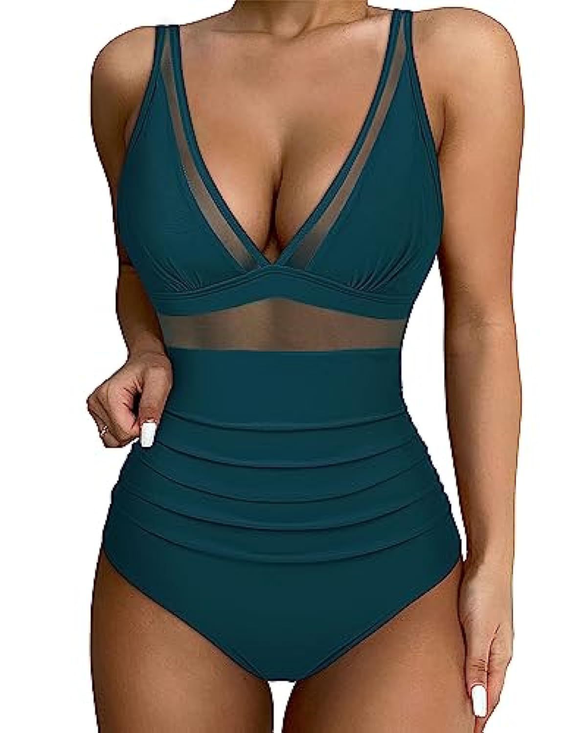 Waverly | Women's Mesh Panel High Waist One-Piece Swimsuit
