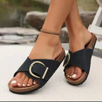 Isolde | Women's Casual Slide Sandals with Buckle Detail