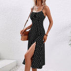 Elyndra | Women's Polka Dot Spaghetti Strap Midi Dress