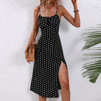 Elyndra | Women's Polka Dot Spaghetti Strap Midi Dress