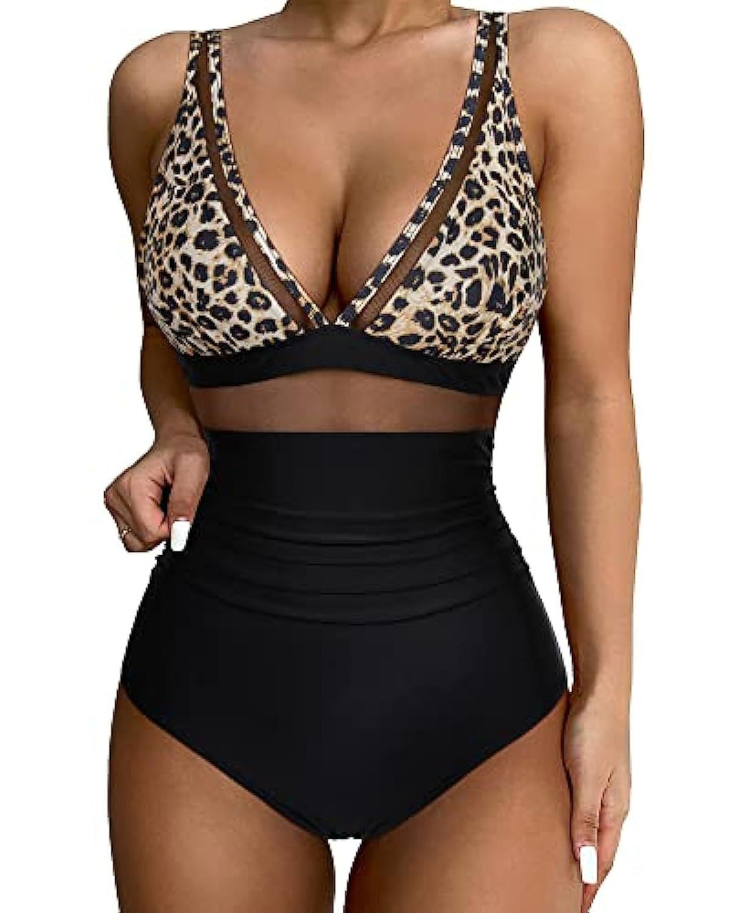 Waverly | Women's Mesh Panel High Waist One-Piece Swimsuit