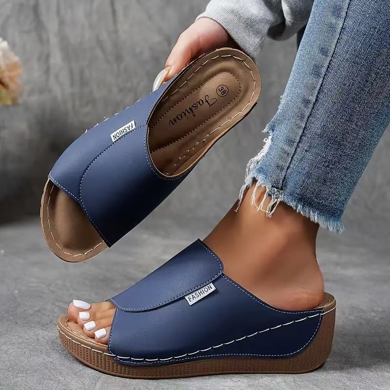 Mechtild | Women's Open Toe Wedge Support Slides