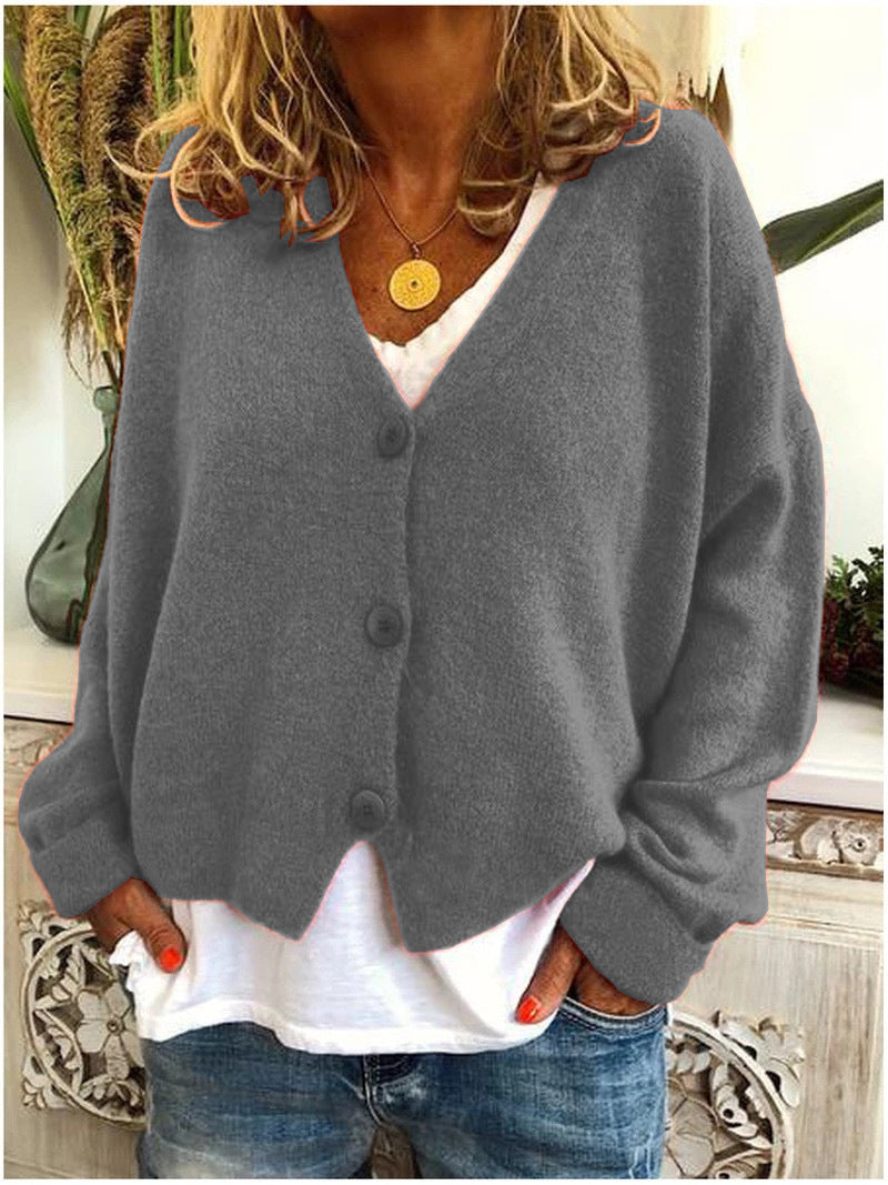 Shannon | Women's V-Neck Button Knit Cardigan
