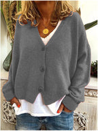 Shannon | Women's V-Neck Button Knit Cardigan