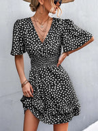 Yannick | Women's Floral Frill Sleeve Wrap Midi Summer Dress
