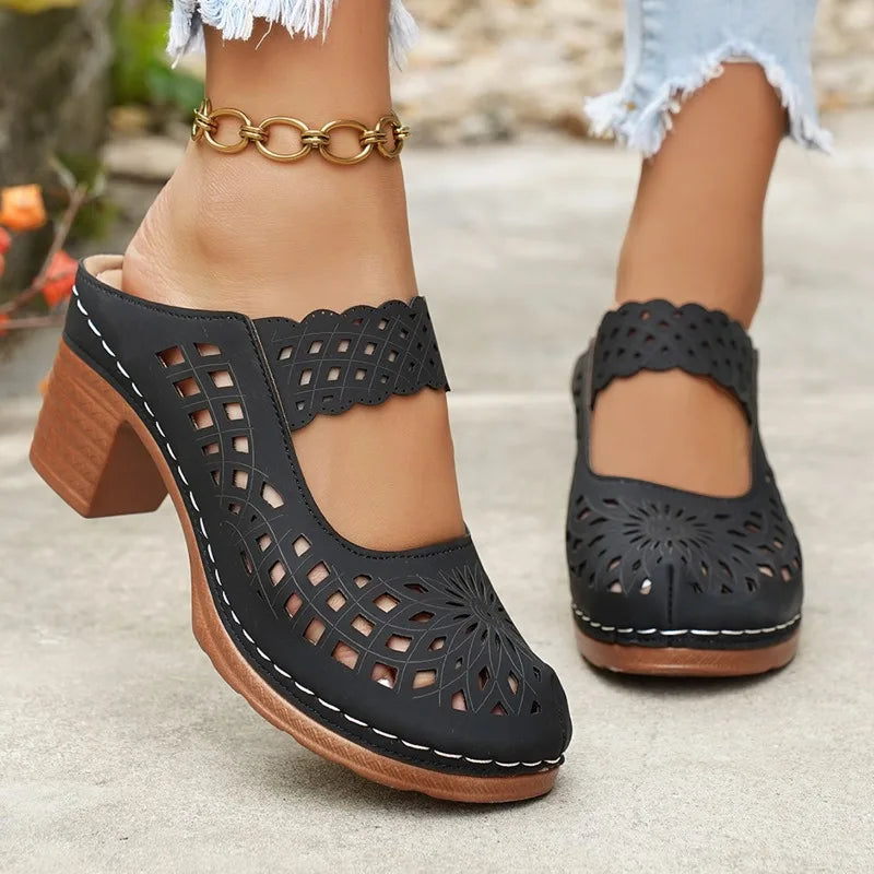 Juno | Women's Elegant Summer Mary Janes with Cutout Detail