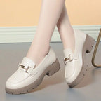 Eira | Women's Chic Platform Mary Janes with Gold Buckle Detail