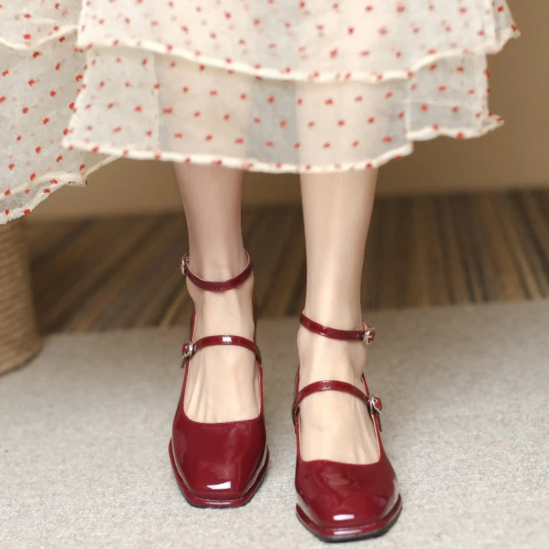 Annika | Women's Elegant Block Heel Mary Janes