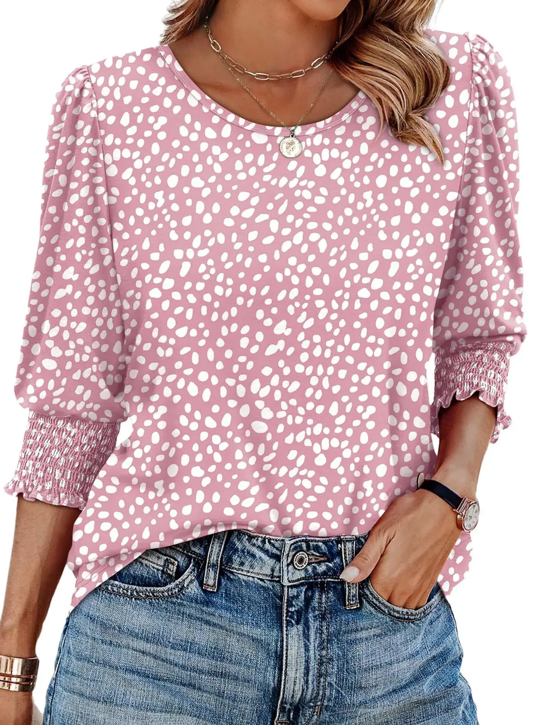 Finian | Women's Floral Print Three-Quarter Sleeve Top