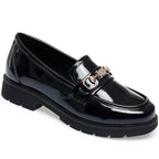 Norah | Women's Classic Patent Mary Janes with Chain Detail