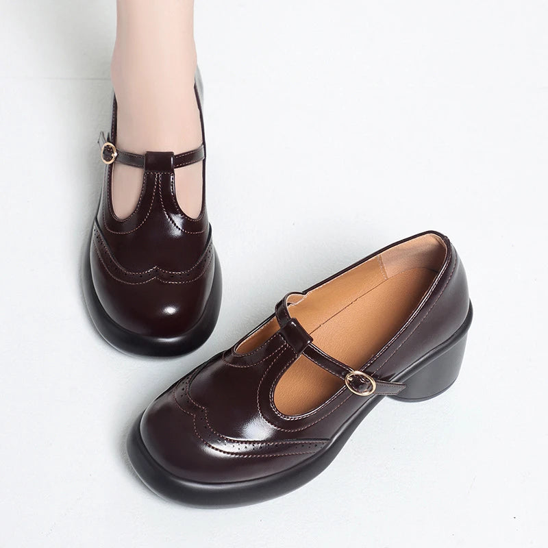 Willa | Women's Classic Mary Jane Shoes with Chunky Heel