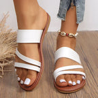 Osberga | Women's Double Band Toe Ring Flat Slides