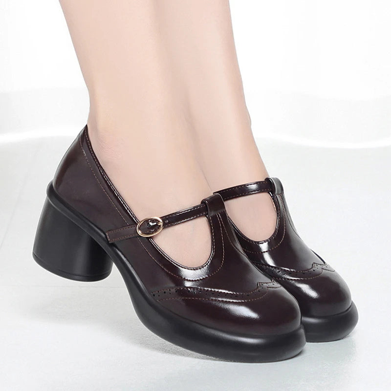 Willa | Women's Classic Mary Jane Shoes with Chunky Heel
