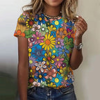 Jarlath | Women's Bold Floral Graphic Short Sleeve T-Shirt