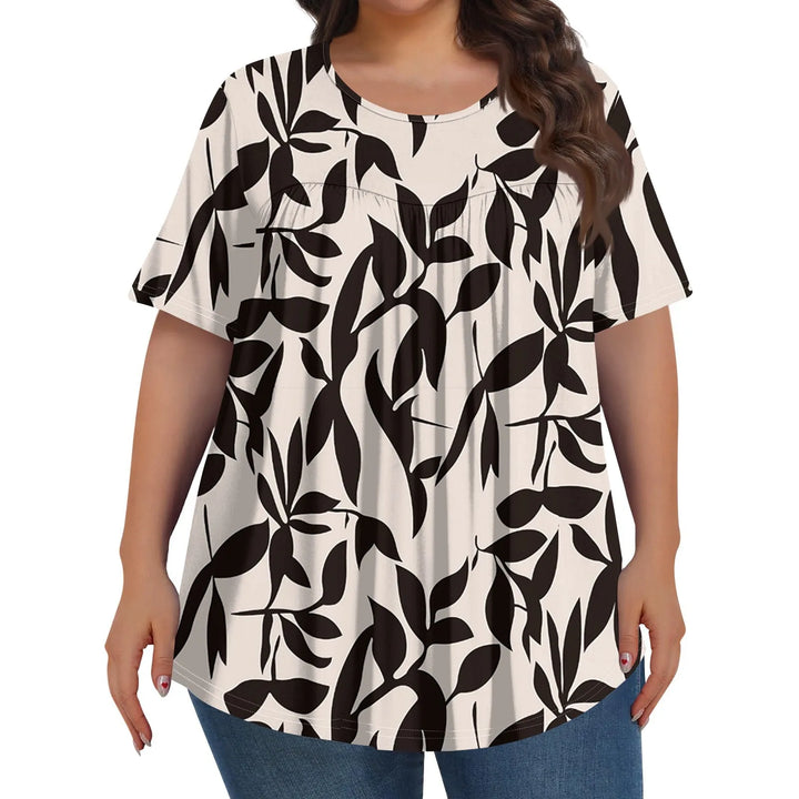Sorley | Women's Floral Graphic Color Block Short Sleeve Top