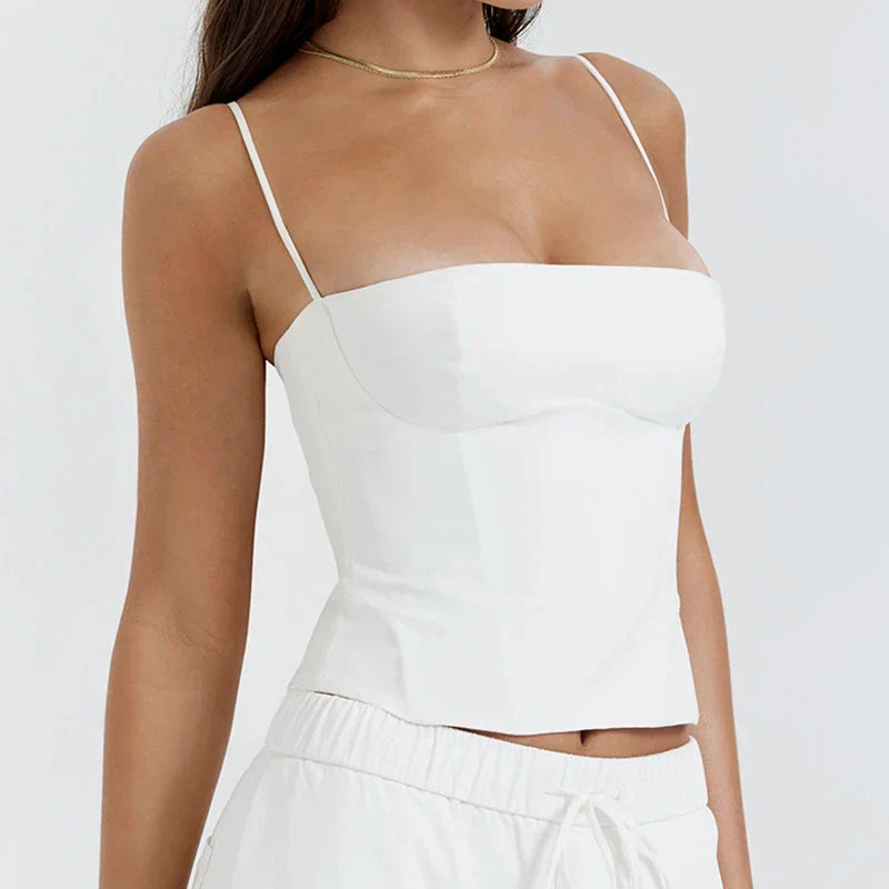 Kaelora | Women's Strappy Square Neck Bustier Corset Top