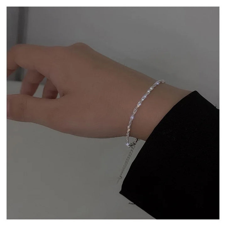 Elise | Silver Spark Chain and Bracelet Set