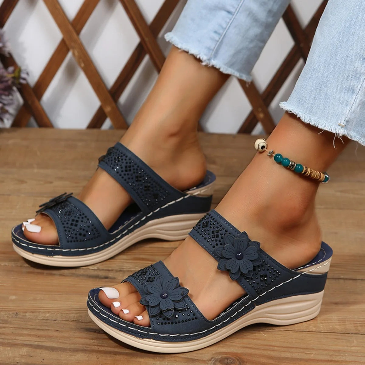Arden | Women's Floral Support Sandals for Summer
