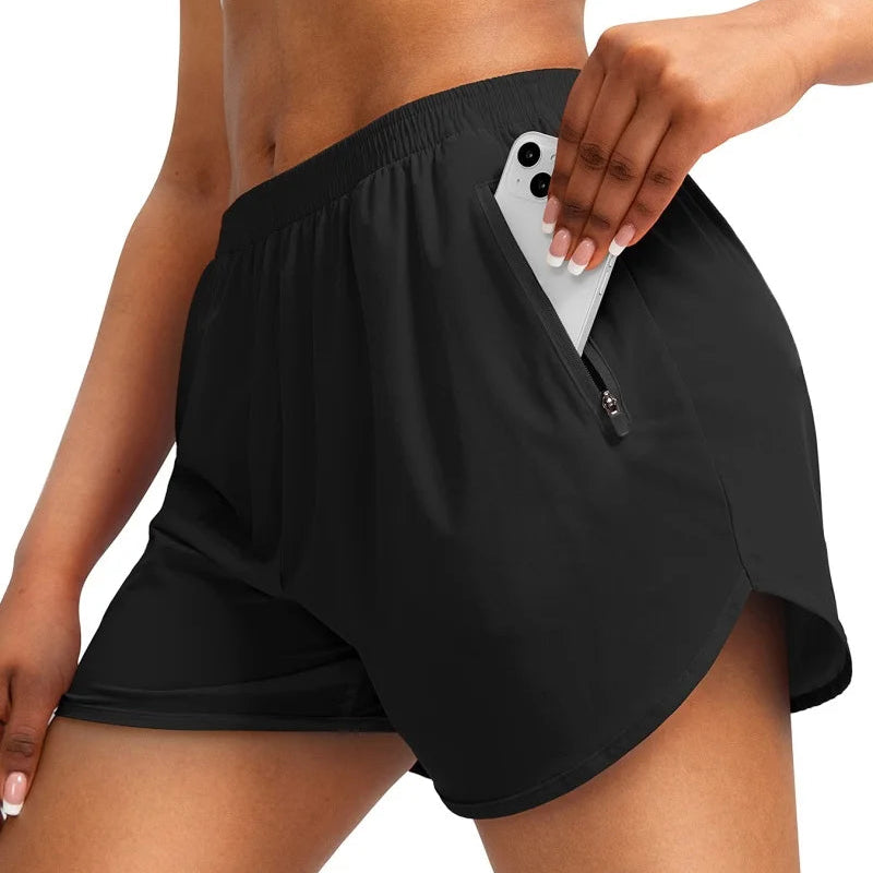 Caolan | Women's Loose Fit Zip Pocket Sport Shorts