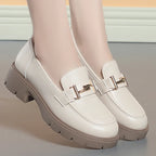 Eira | Women's Chic Platform Mary Janes with Gold Buckle Detail