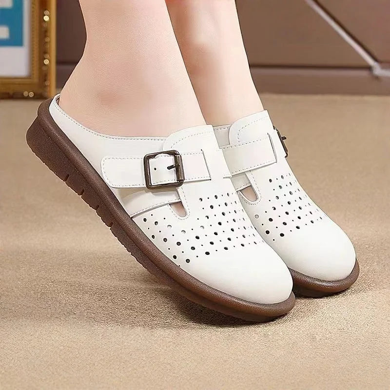 Giselle | Women's Slip-On Clog Sandals with Buckle Detail