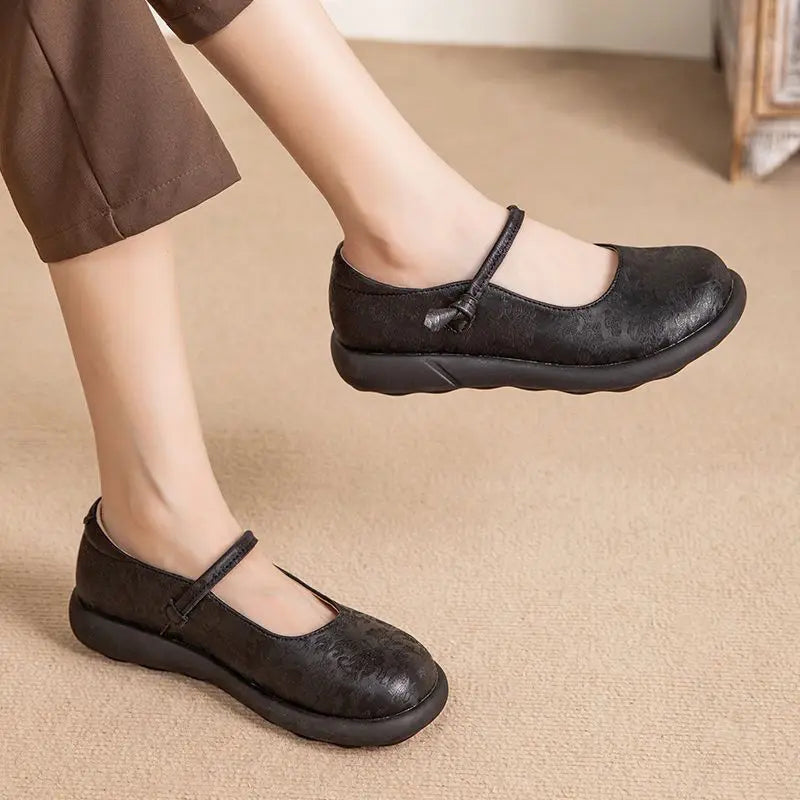 Livia | Women's Comfort Mary Janes with Floral Pattern