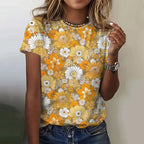 Jarlath | Women's Bold Floral Graphic Short Sleeve T-Shirt