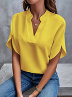 Genevieve | Women's Stylish V-Neck Flowy Blouse