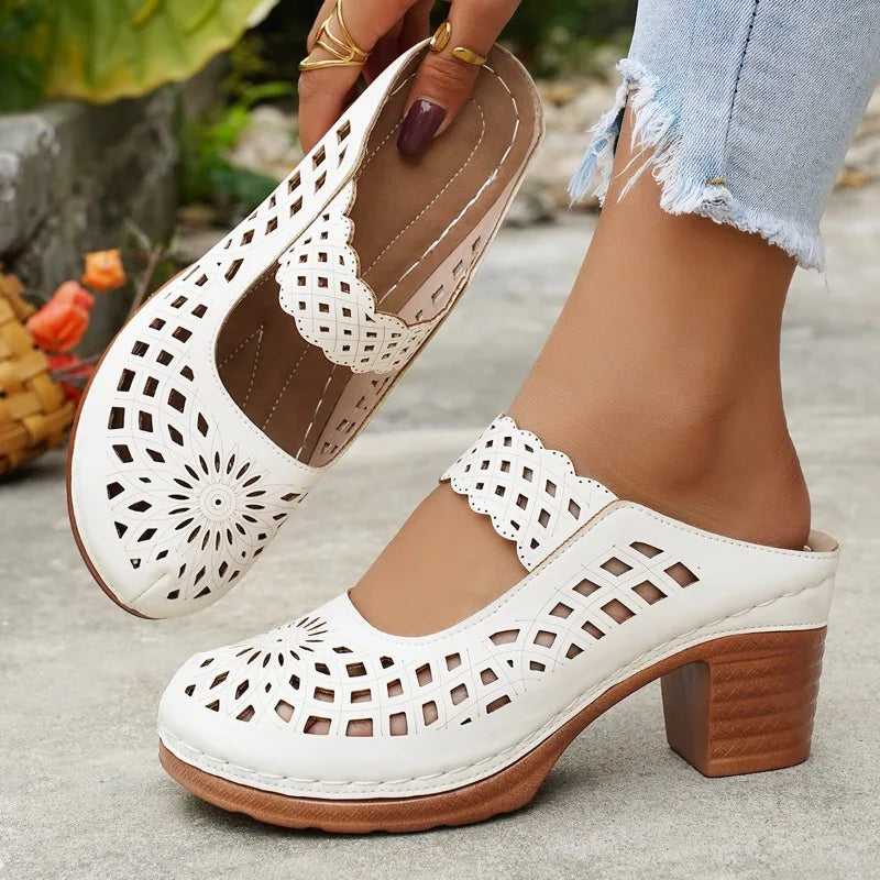 Juno | Women's Elegant Summer Mary Janes with Cutout Detail