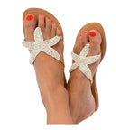 Lunessa | Women's Starfish Embellished Toe Post Summer Beach Slides