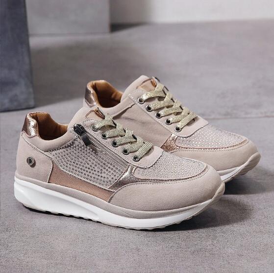 Ingrid | Women's Orthopedic Zip-Up Lace Sneakers